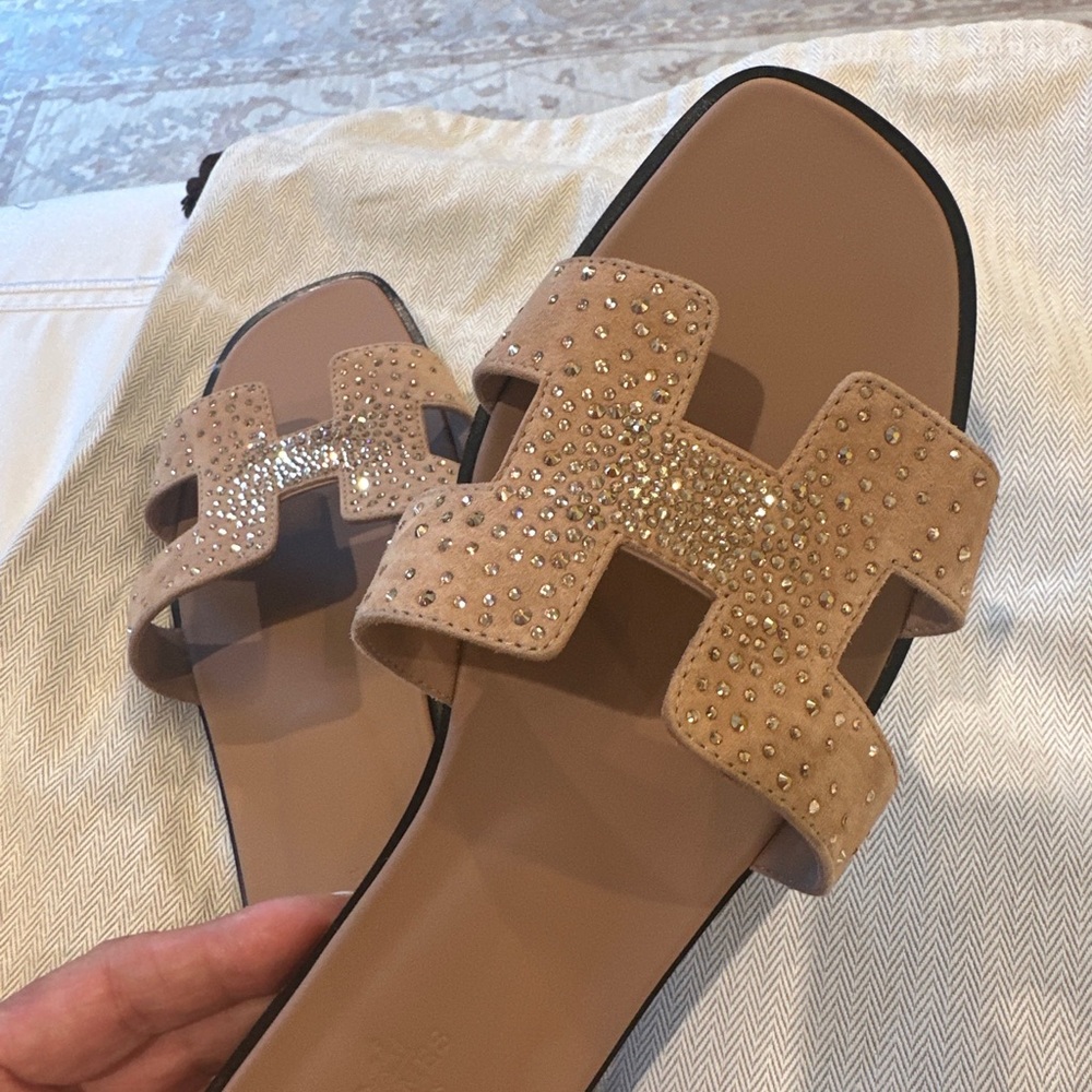 Hermes oran sandals with crystals !!!! Size 41